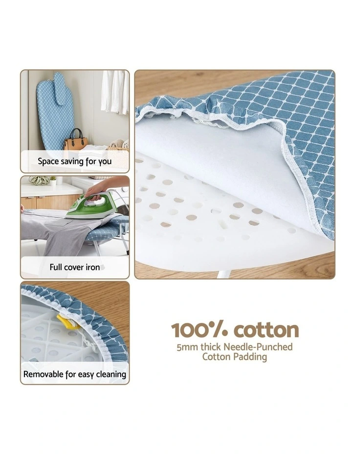 Artiss Tabletop Ironing Board with Small Ironing Boards with Folding Legs Blue image 6