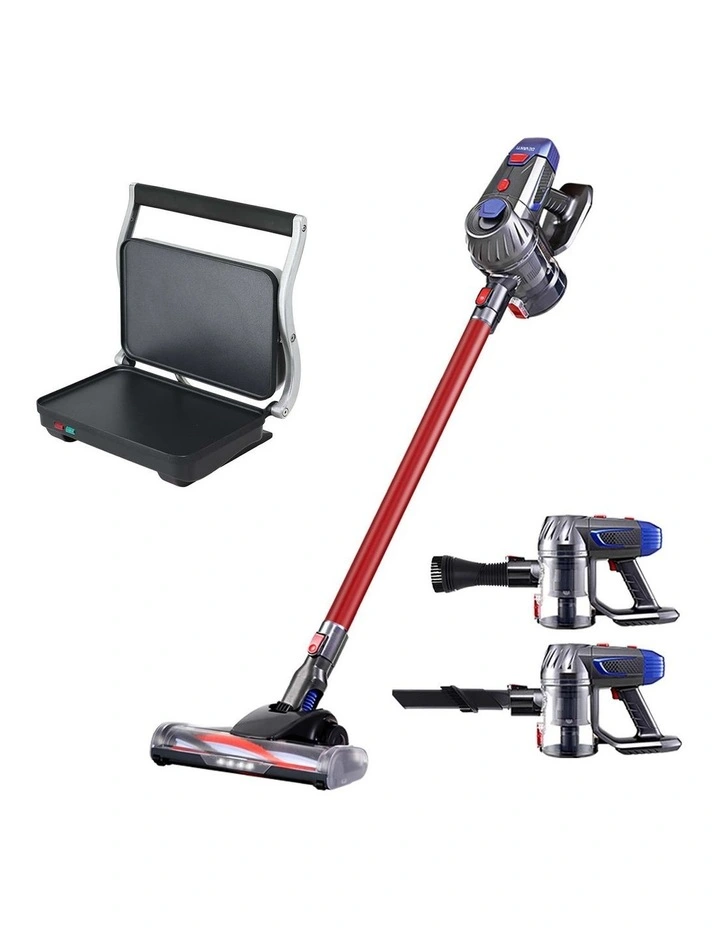Devanti K7 Cordless Stick Vacuum Cleaner plus Sandwich Maker Panini Press image 1