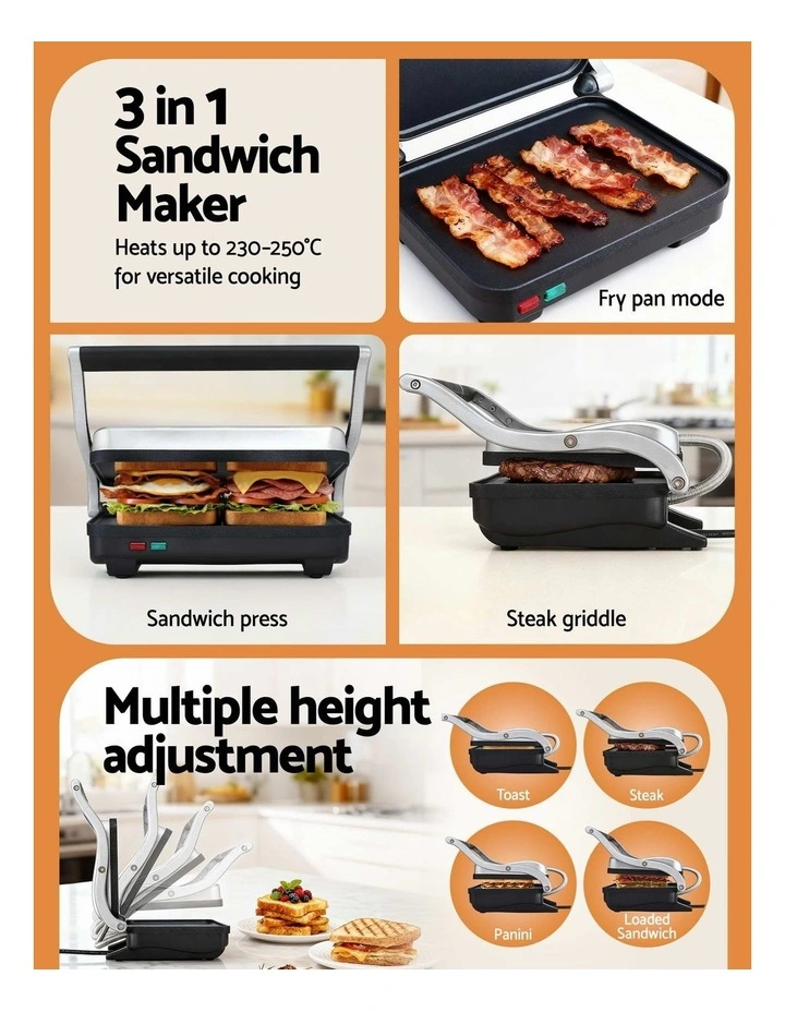 Devanti K7 Cordless Stick Vacuum Cleaner plus Sandwich Maker Panini Press image 4