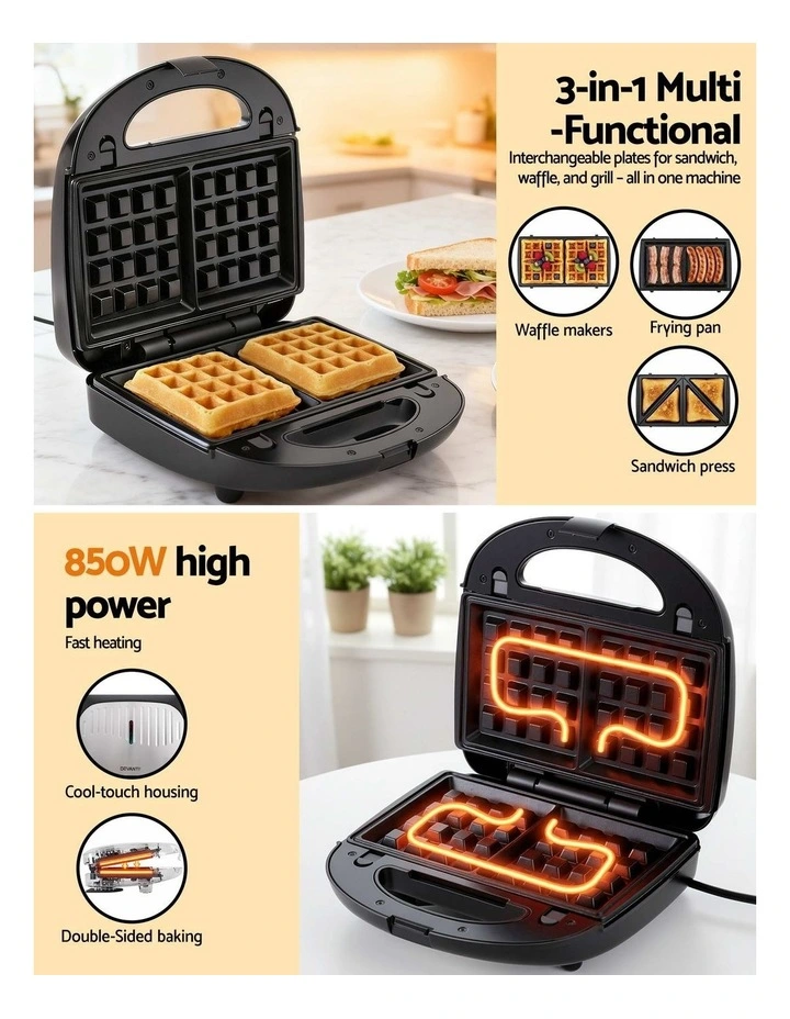 Devanti K7 Cordless Stick Vacuum Cleaner plus 3-in-1 Sandwich Maker image 4
