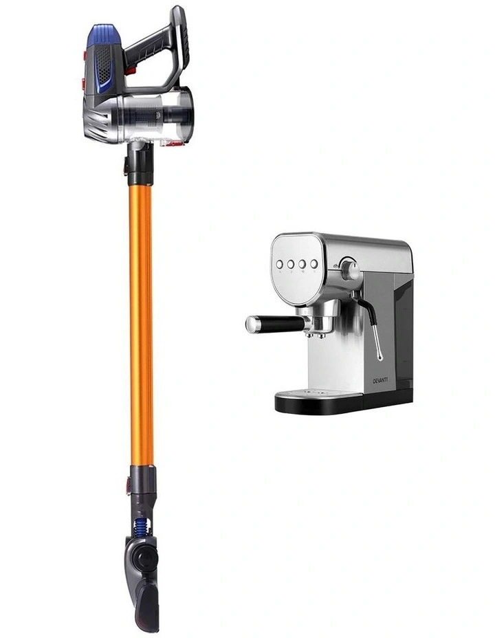 Devanti K7 Cordless Stick Vacuum Cleaner plus Coffee Maker Machine Espresso image 3