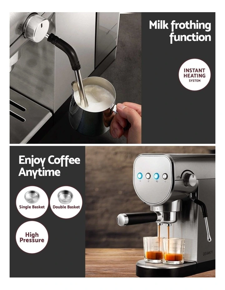 Devanti K7 Cordless Stick Vacuum Cleaner plus Coffee Maker Machine Espresso image 4