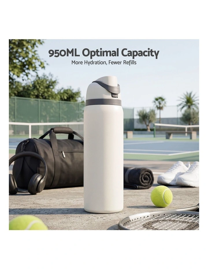 Everfit 950ML Insulated Water Bottle with Straw Stainless Steel Drink Bottle image 5