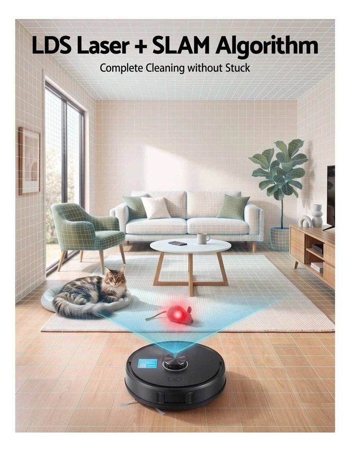 DEVANTI Robot Vacuum and Mop, Self-Empty APP Control 6000Pa LDS Laser 3in1 image 5