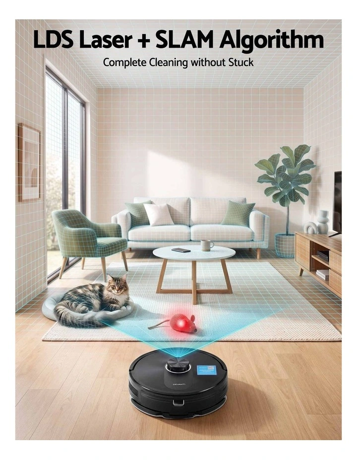 DEVANTI Robot Vacuum and Mop, APP Control 6000Pa LDS Laser 3-in-1 Cleaning image 5