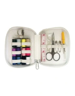 Annabel Trends Vegan Leather AT Travel Sewing Kit Clothing Emergencies White