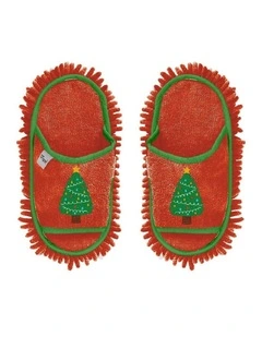 VIGAR Microfibre Slipper Mop Pair Christmas Tree Red Festive Cleaning Home