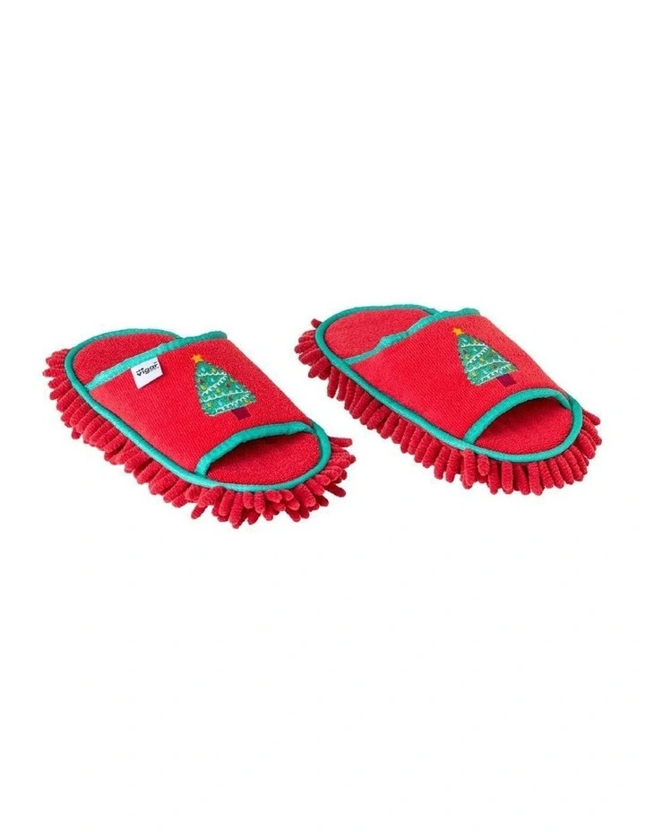 VIGAR Microfibre Slipper Mop Pair Christmas Tree Red Festive Cleaning Home image 5
