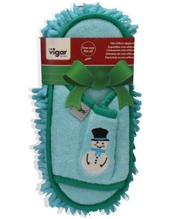 Vigar Microfibre Slipper Mop Pair Blue Snowman Home Cleaning