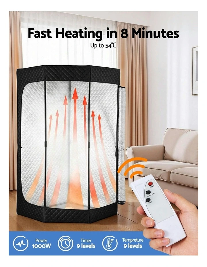 Portable Steam Sauna Tent 1000W 3L Steamer Pot in Black image 5