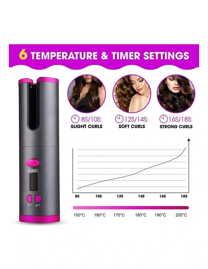 Cordless Ceramic Automatic Hair Curler image 2