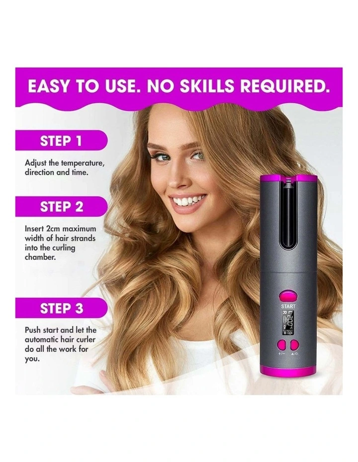 Cordless Ceramic Automatic Hair Curler image 4
