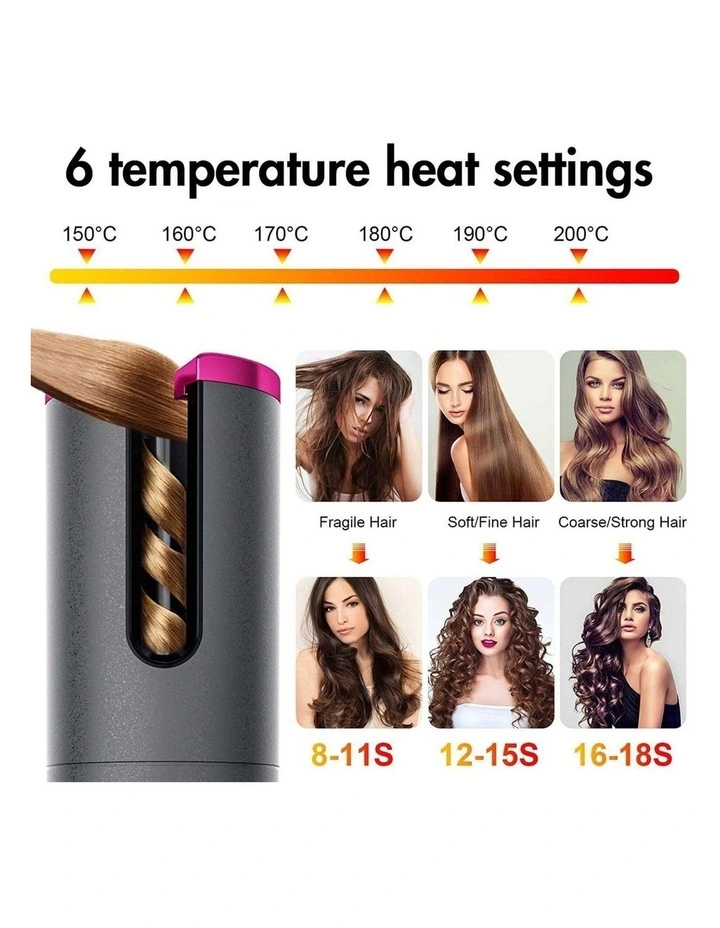 Cordless Ceramic Automatic Hair Curler image 7