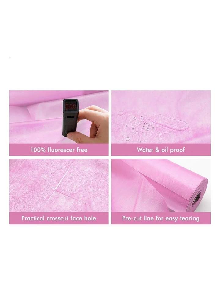 50X Disposable Bed Sheet Non-woven Massage Table Pink Cover SPA Salon image 2