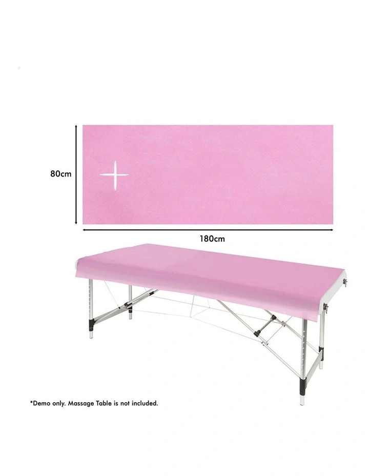 50X Disposable Bed Sheet Non-woven Massage Table Pink Cover SPA Salon image 3