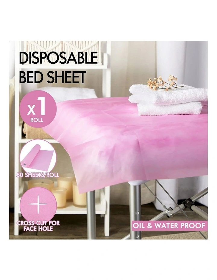 50X Disposable Bed Sheet Non-woven Massage Table Pink Cover SPA Salon image 5