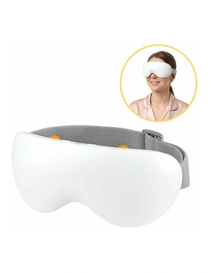 Livemor Eye Massager with Heat & Cooling, Bluetooth, 12 Vibration Nodes, Timer White image 1