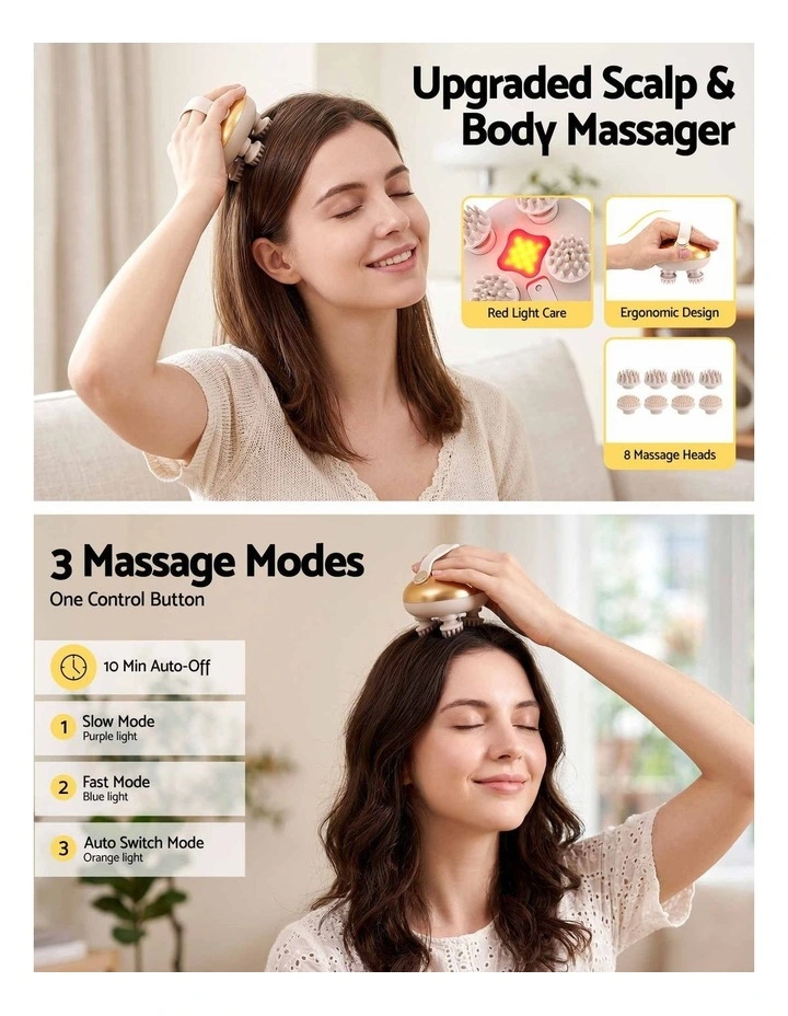 Livemor Electric Scalp Massager with 3 Modes, Cordless Head Relaxation Tool image 4