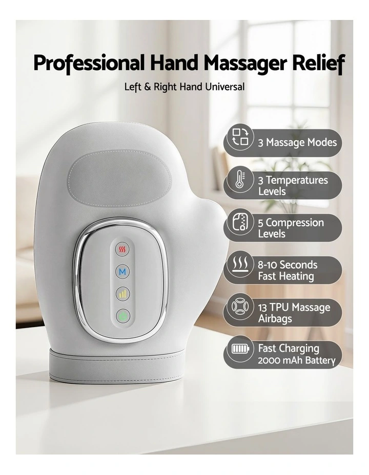 Livemor Hand Massager with Heat Compression, 5 Levels, 3 Modes, Cordless image 4