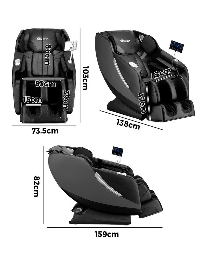 Oikiture Electric Massage Chair Full Body Zero Gravity Heating Massager Black image 3