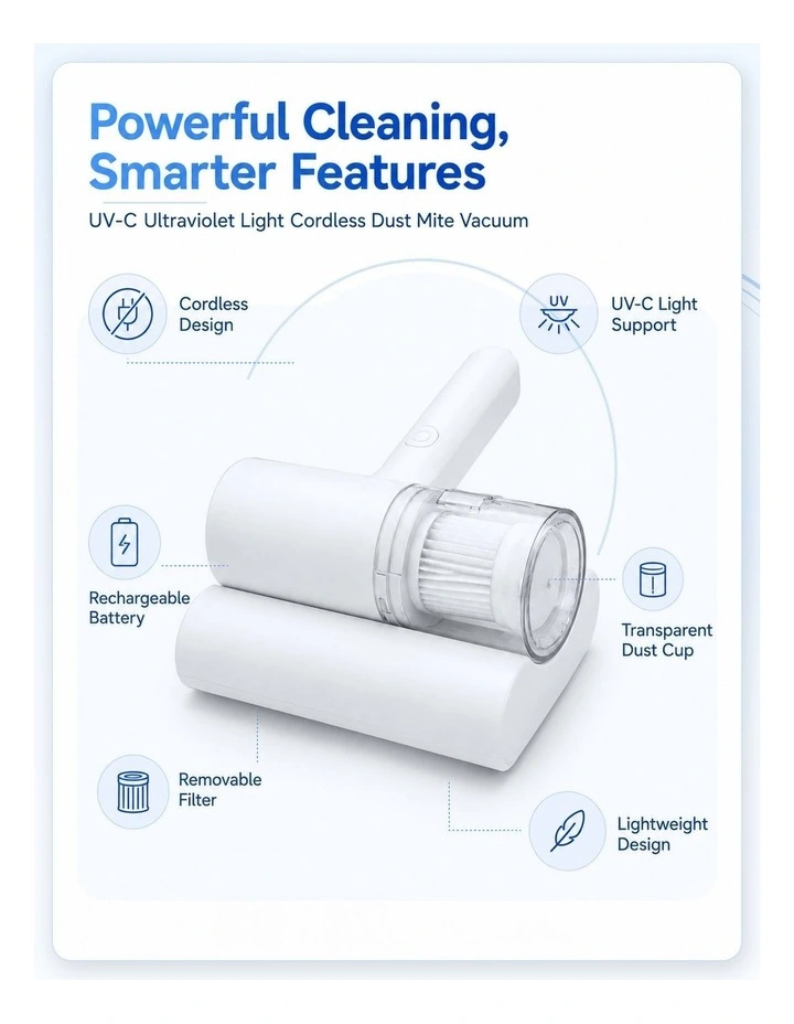 Remology Cordless UV-C Handheld Mattress & Fabric Vacuum Cleaner image 2