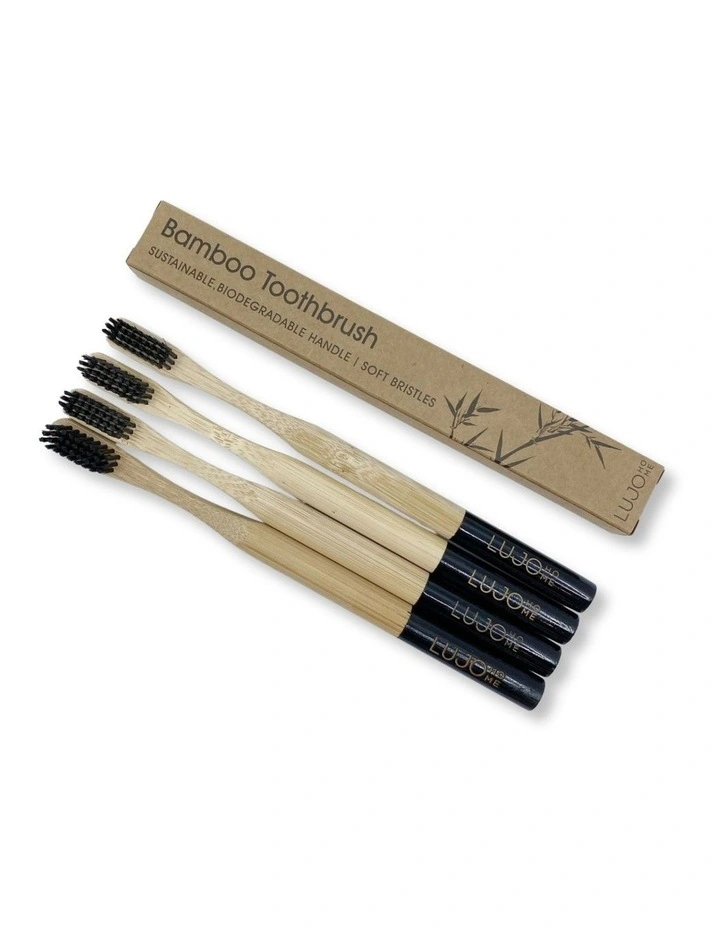 Bamboo toothbrushes Black image 1