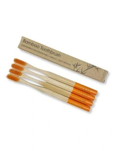 Bamboo toothbrushes orange