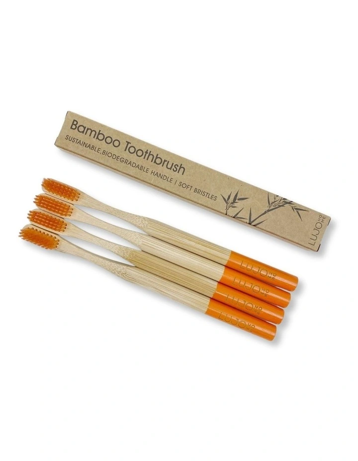 Bamboo toothbrushes orange image 1