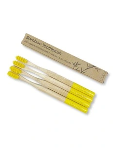 Bamboo toothbrushes yellow