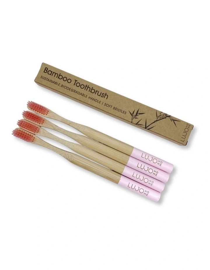 Bamboo toothbrushes light pink image 1