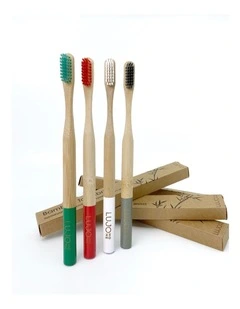 Bamboo toothbrushes - Green, Red, Grey, White
