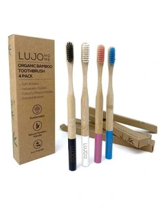 Bamboo toothbrushes - Black, white, pink, mid blue