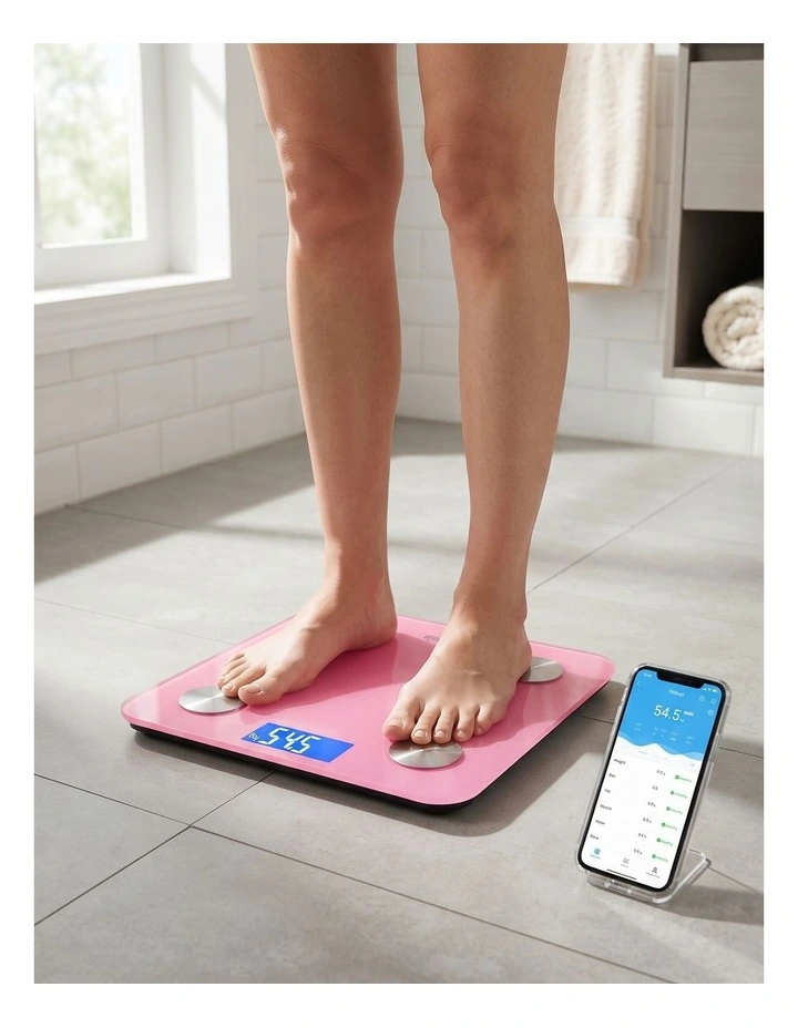 SOGA 180kg Bluetooth Body Fat Scale - Pink image 5