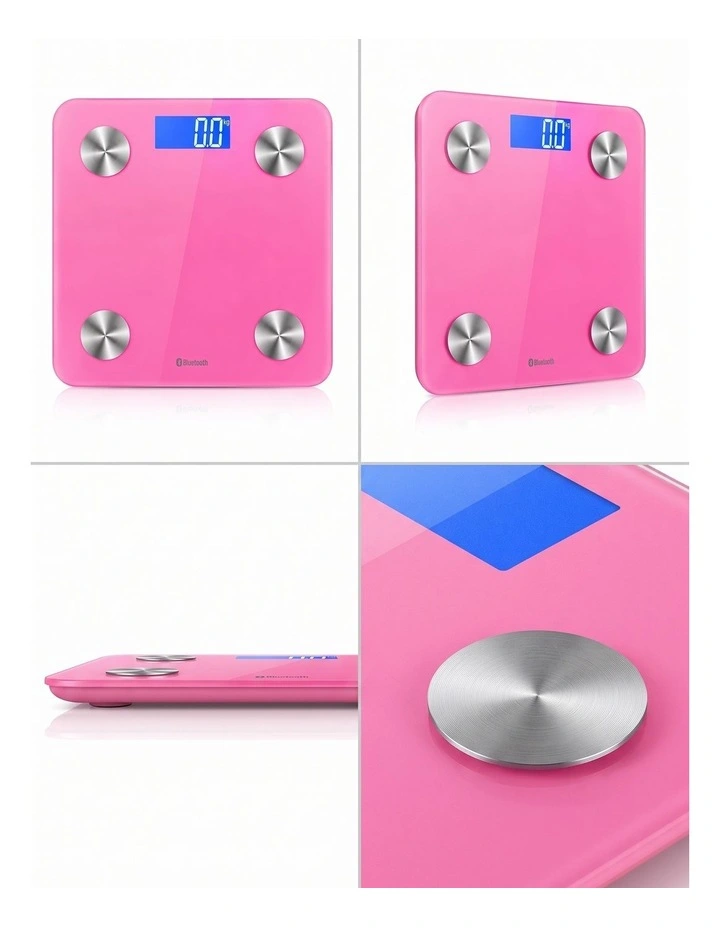 SOGA 2 Pack 180kg Bluetooth Body Fat Scales - Pink image 2