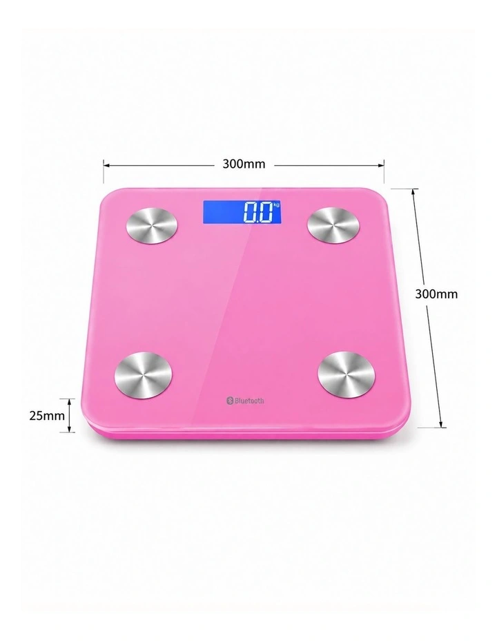 SOGA 2 Pack 180kg Bluetooth Body Fat Scales - Pink image 3