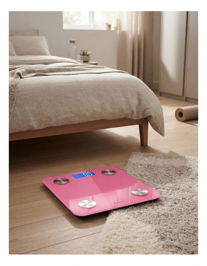 SOGA 2 Pack 180kg Bluetooth Body Fat Scales - Pink image 4