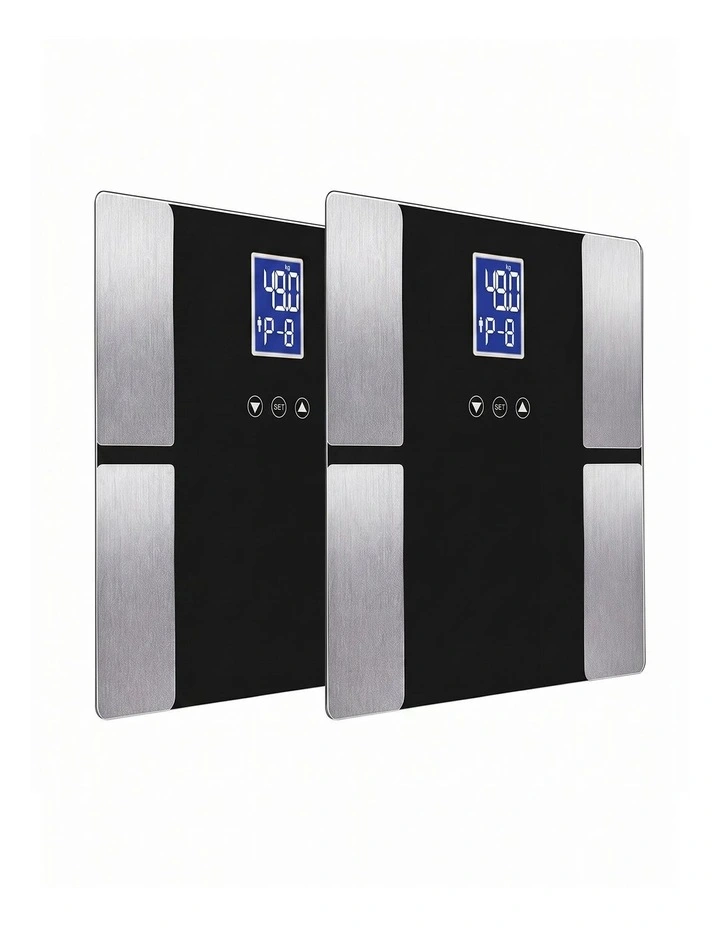 SOGA 2 Pack Digital Body Fat Scales - Black image 1