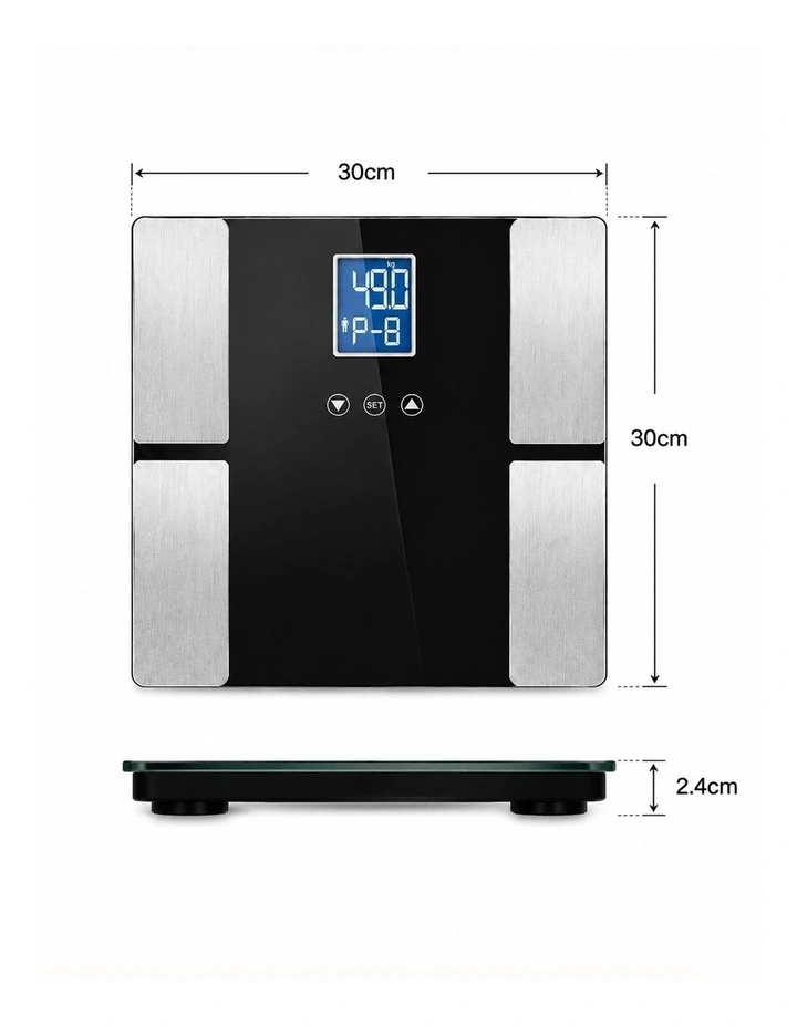 SOGA 2 Pack Digital Body Fat Scales - Black image 3
