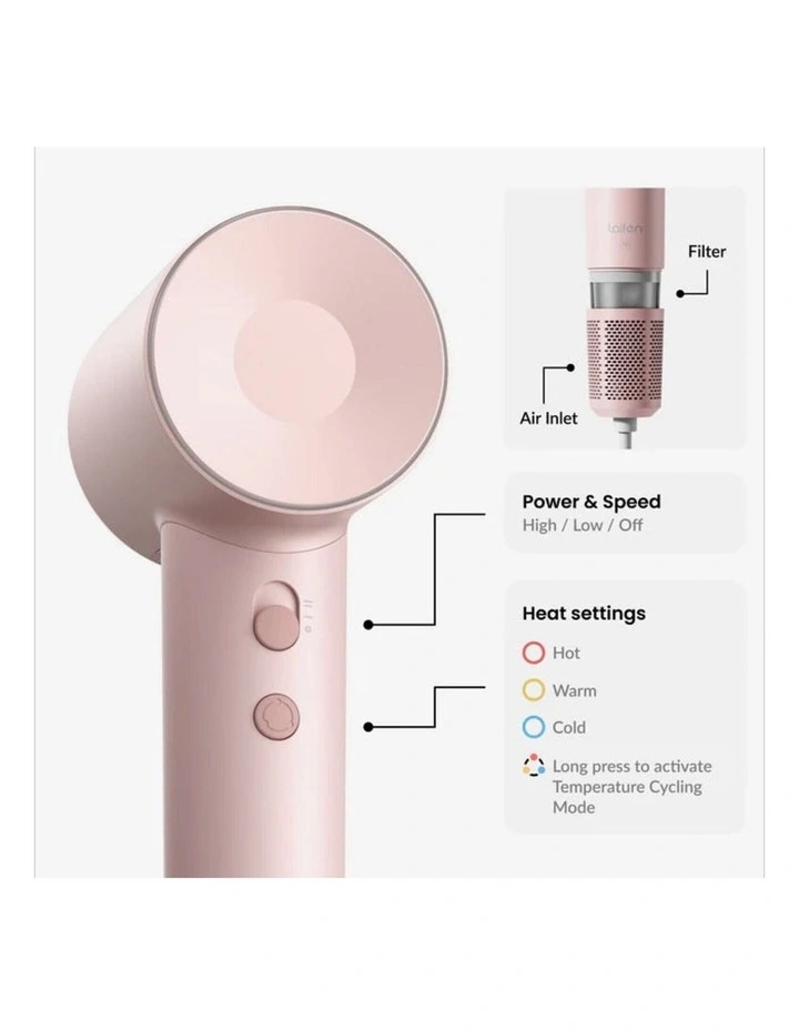 Laifen SE High Speed Hair Dryer - Matte Pink image 7