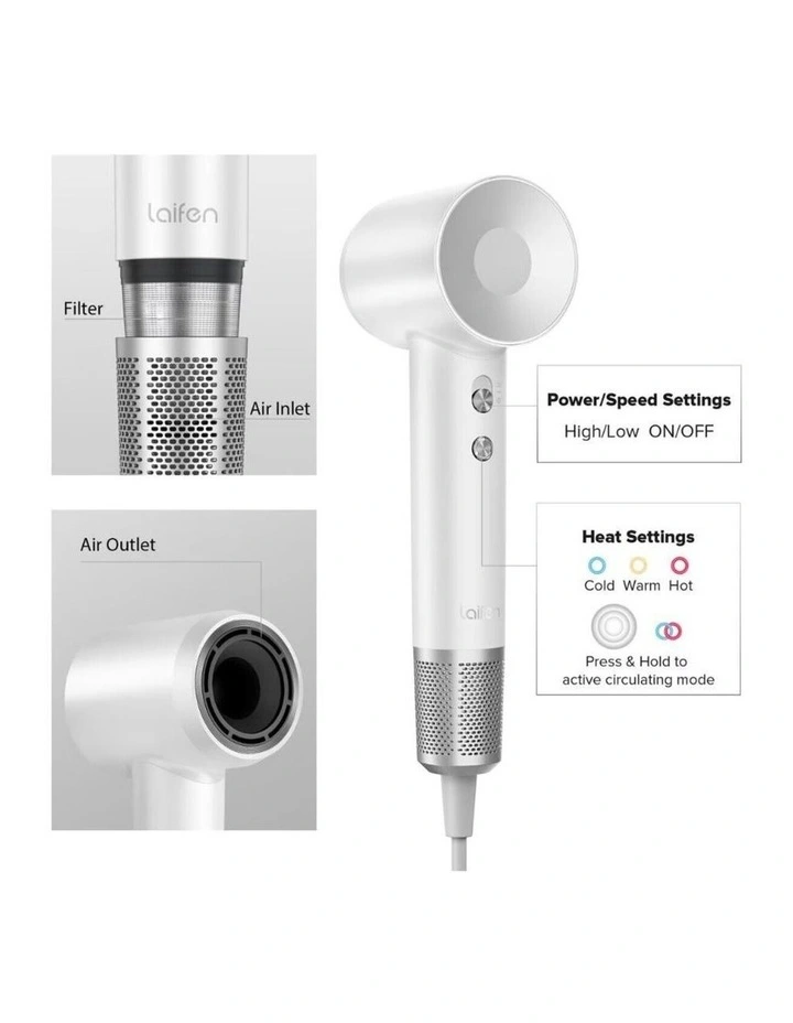 Laifen Swift Special High Speed Hair Dryer - Pearl White image 4