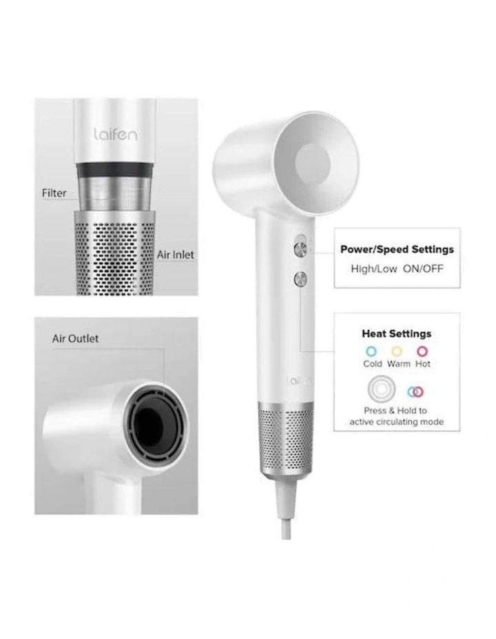 Laifen Swift Special High Speed Hair Dryer - Pearl White image 7