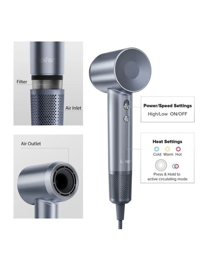 Laifen Swift Special High Speed Hair Dryer - Silver Blue image 7