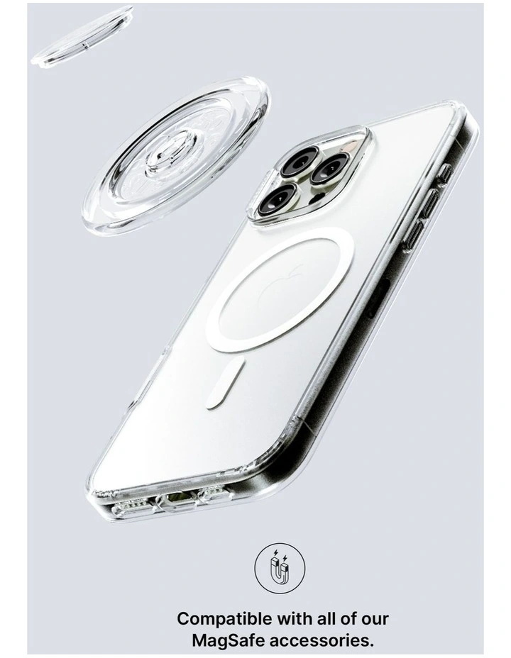 PopSockets PopCase MagSafe Protective Phone Case - iPhone 15 - Clear image 5