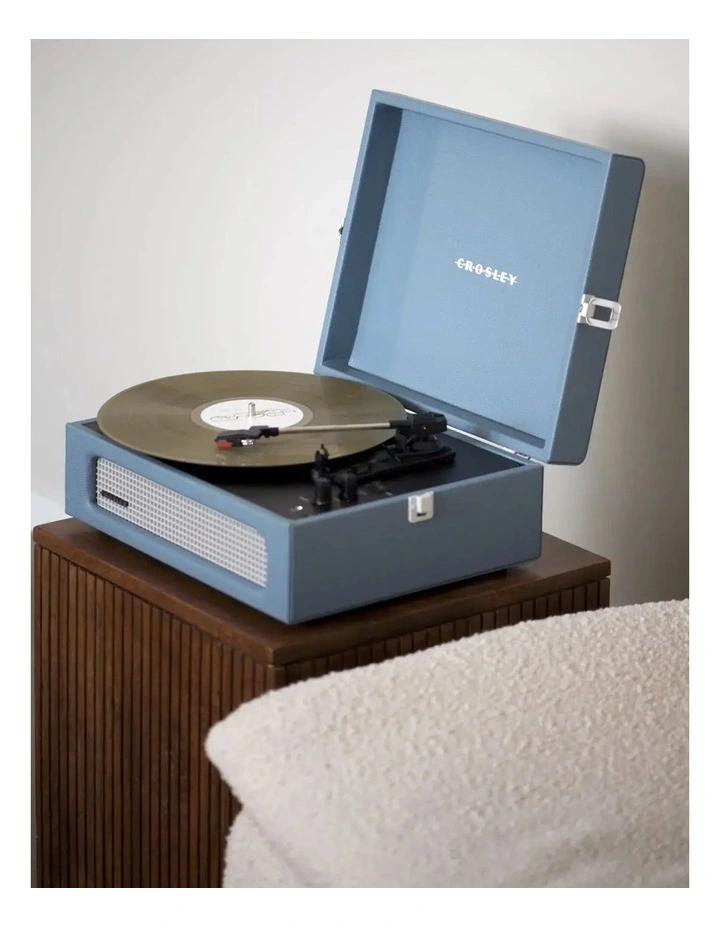 Voyager Bluetooth Portable Turntable And Asheville Stand Bundle in Blue image 3