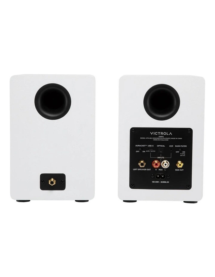 Tempo Bookshelf Speakers in White image 4
