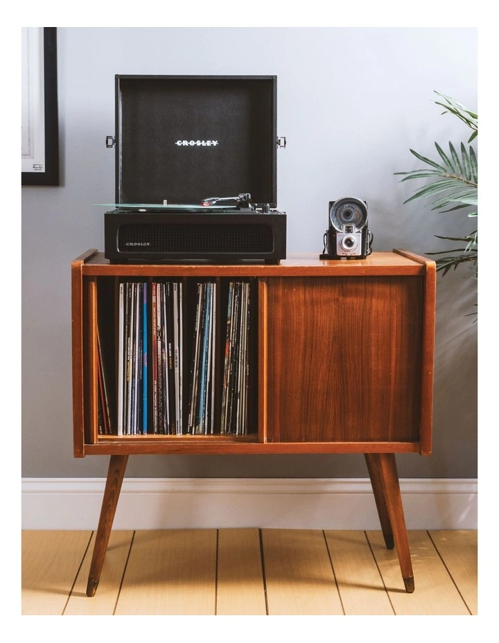 Voyager Bluetooth Portable Turntable &$43; Asheville Stand Bundle in Black image 3
