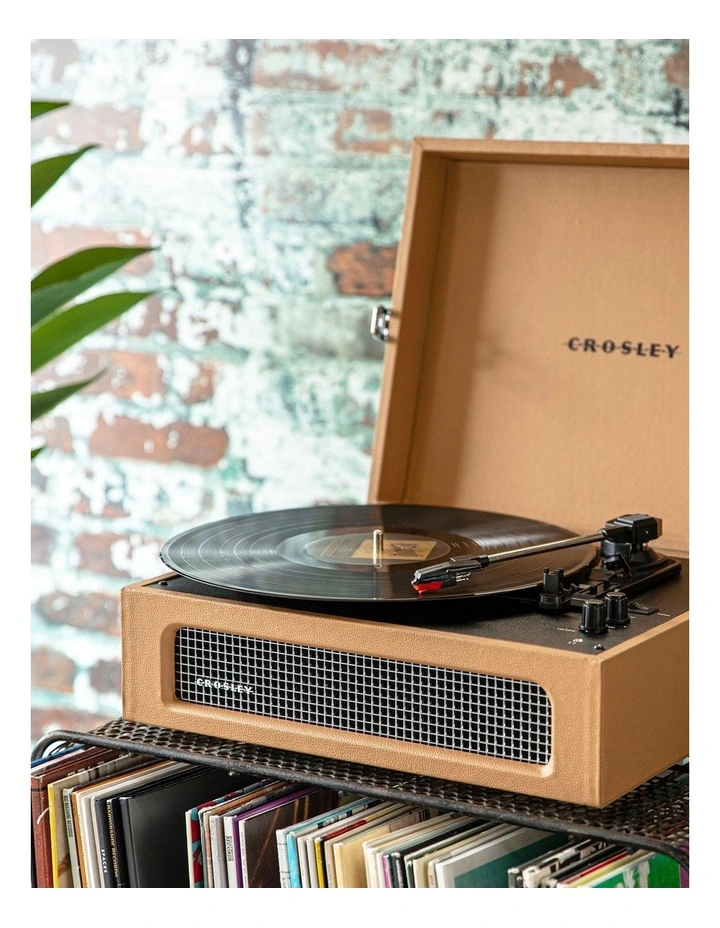 Voyager Bluetooth Portable Turntable + Asheville Stand Bundle in Tan image 3