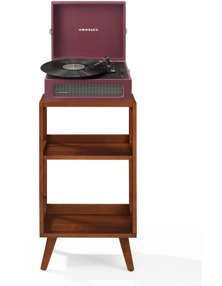 Voyager Bluetooth Portable Turntable + Asheville Stand Bundle in Burgundy image 1