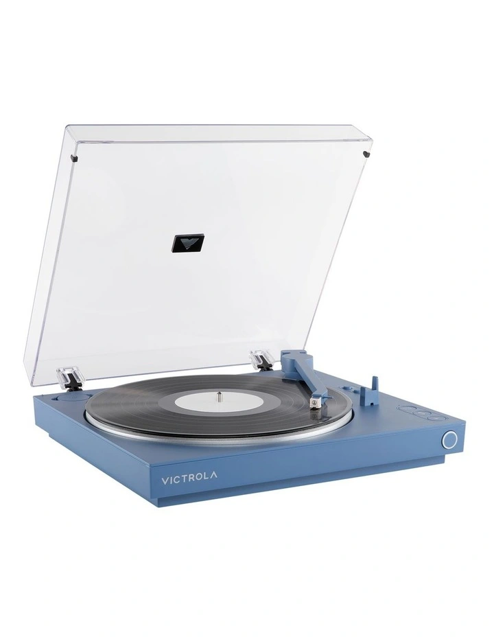 Automatic Turntable + Tempo Bookshelf Speakers Bundle in Blue image 5