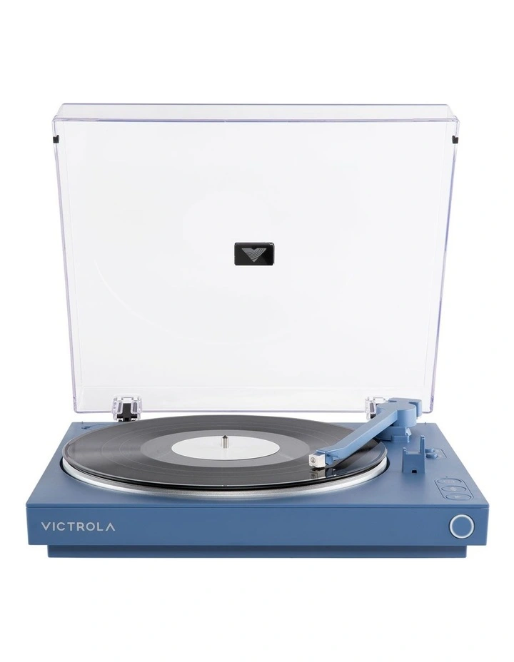 Automatic Turntable + Tempo Bookshelf Speakers Bundle in Blue image 6